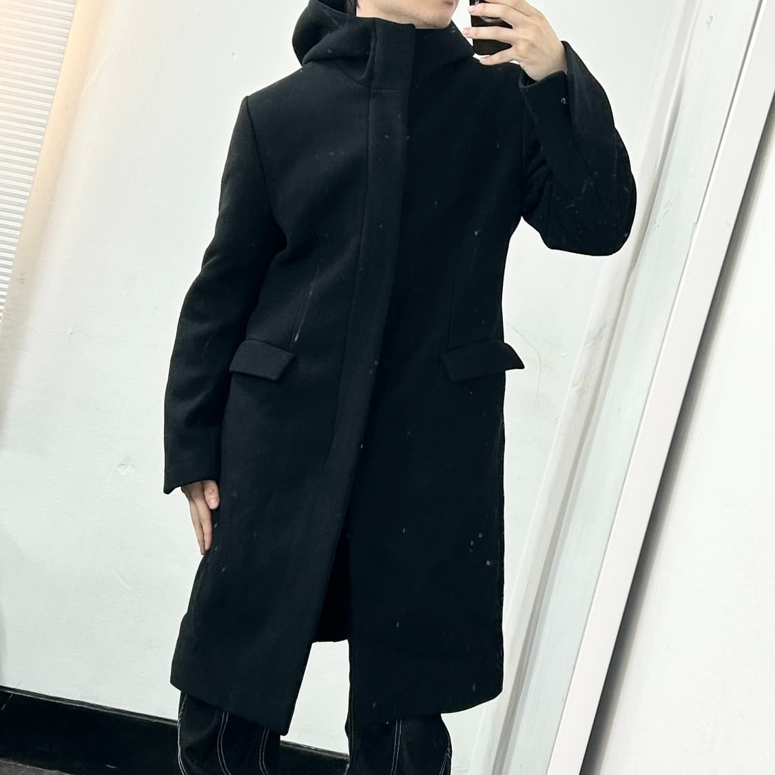 프라다 패디드 후드 울 롱코트 상품이미지2