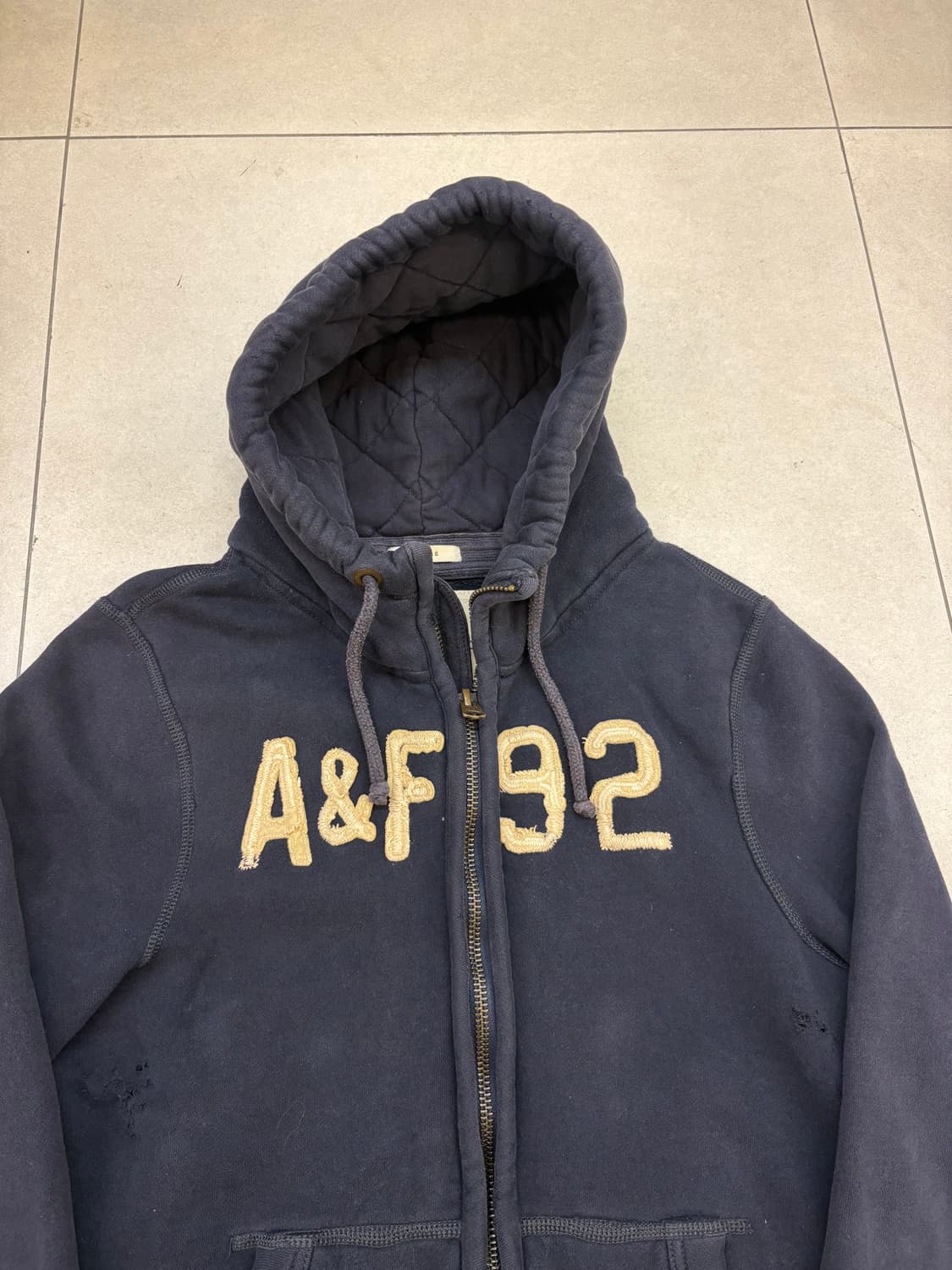 아베크롬비 AF92 디스트레스드 후드집업 네이비 상품이미지3