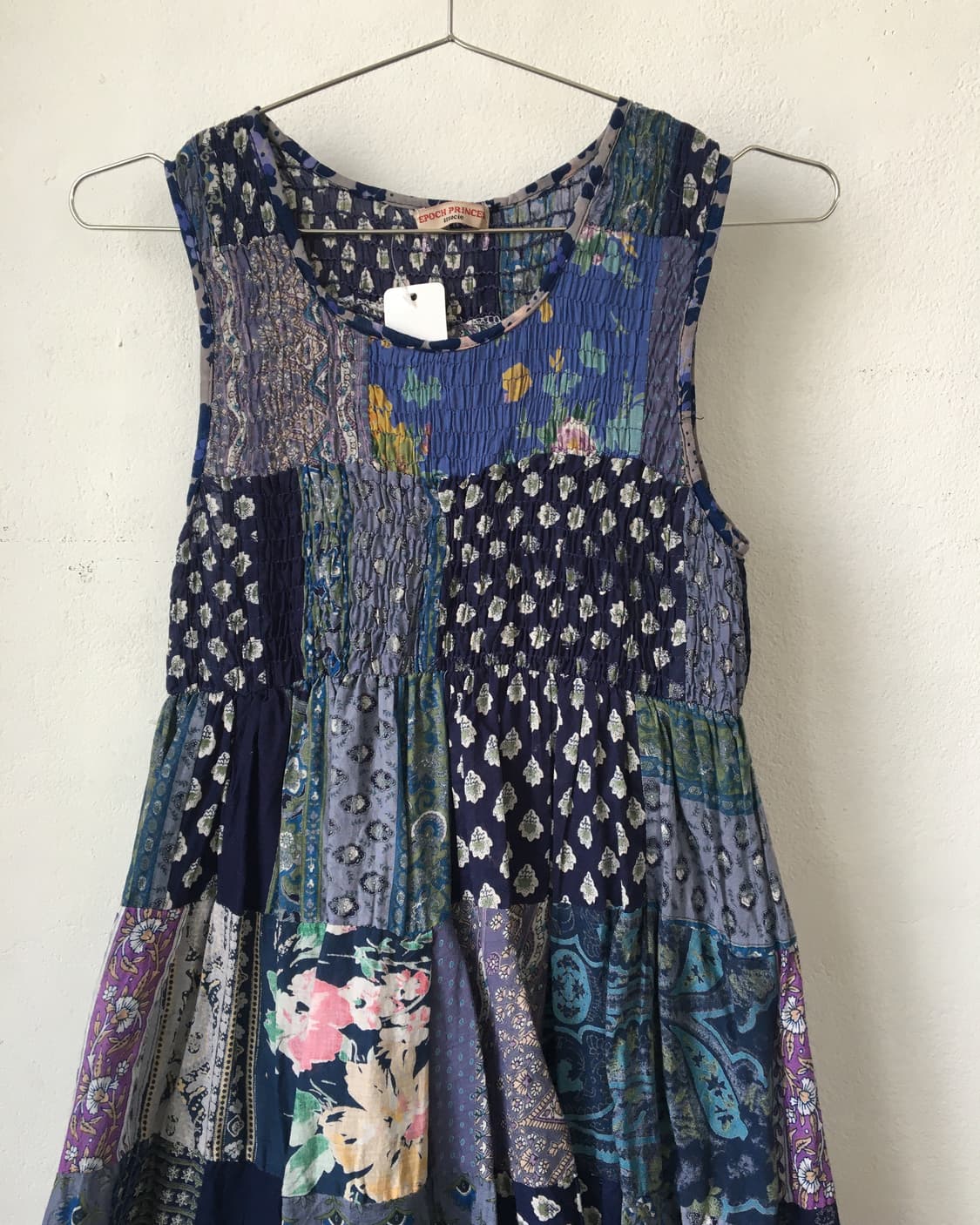 Patch work point sleeveless one piece 상품이미지4