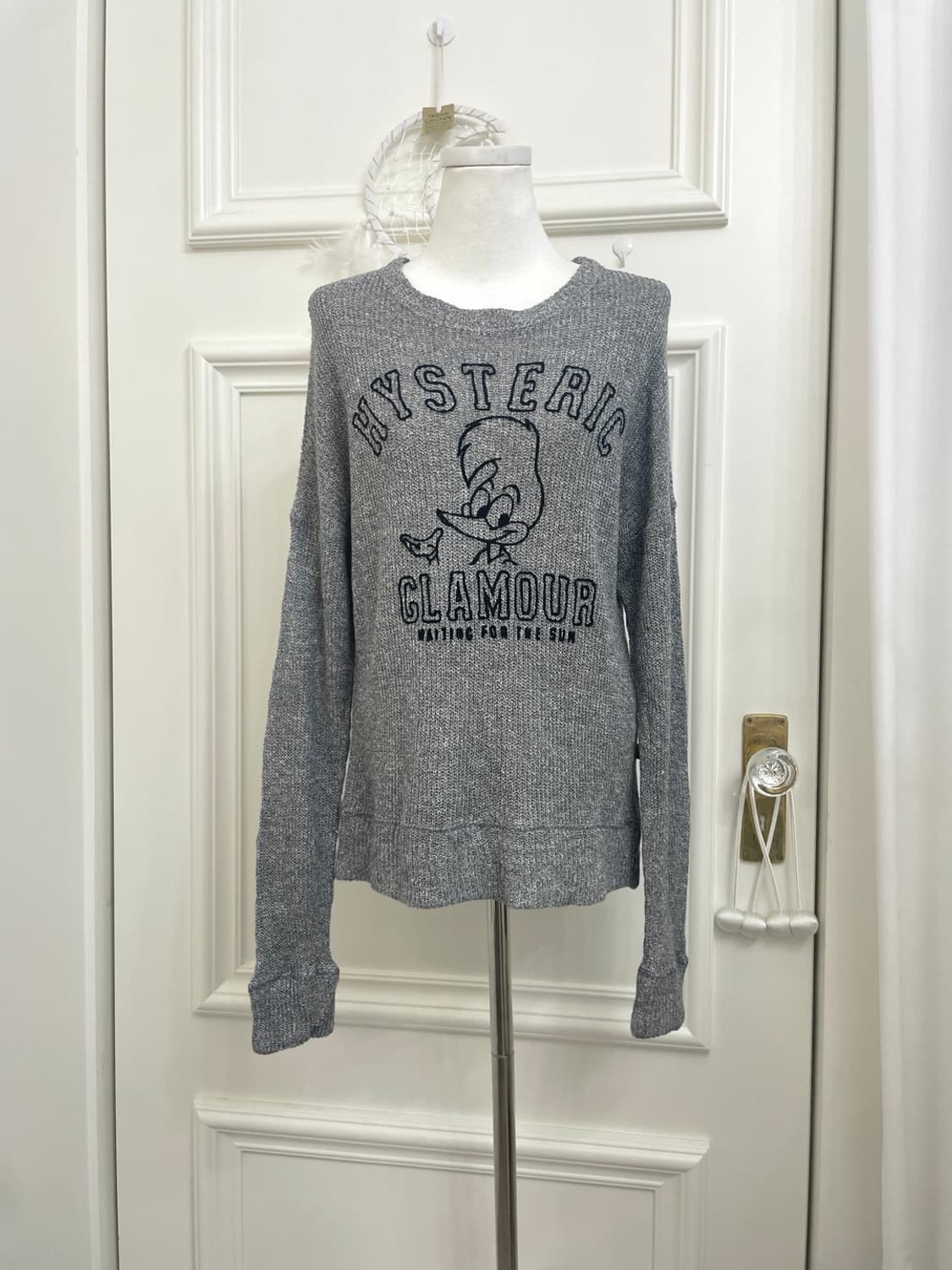 HYSTERIC GLAMOUR gray melange embroidery 상품이미지1
