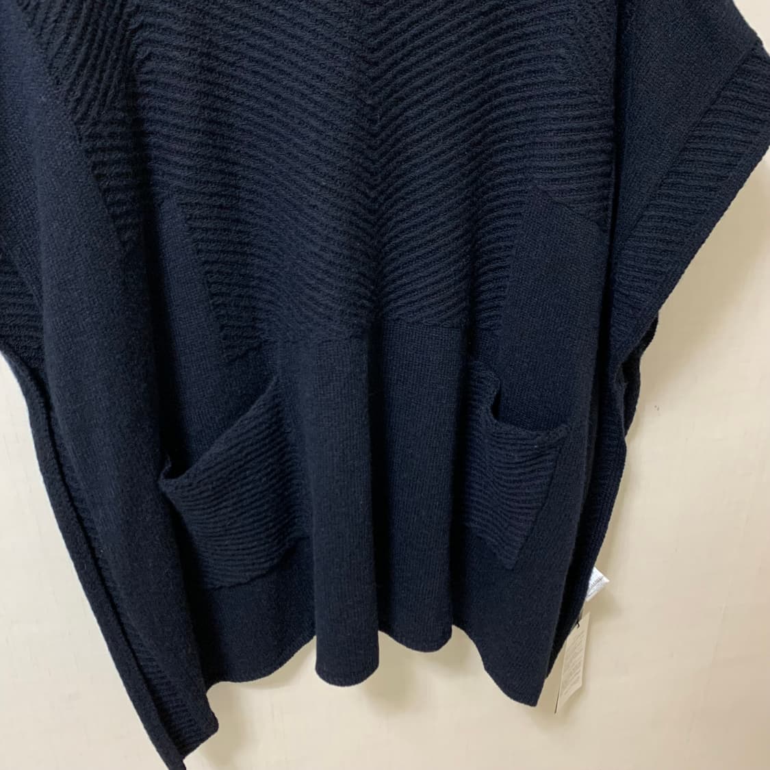 새상품 J by 정구호 네이비 울 캐시미어 니트 판초 터틀넥 모 케이프 상품이미지2