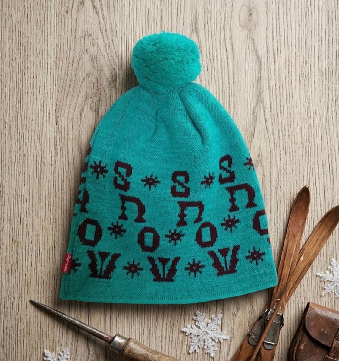 ☃️슈프림 스노우 패턴 폼폼이 비니 민트컬러☃️ 상품이미지1