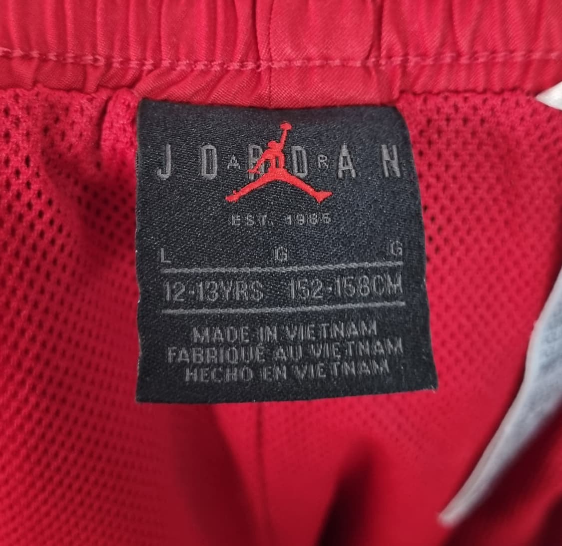 실측 M (95) 나이키 조던 레드 우븐 반바지 상품이미지3