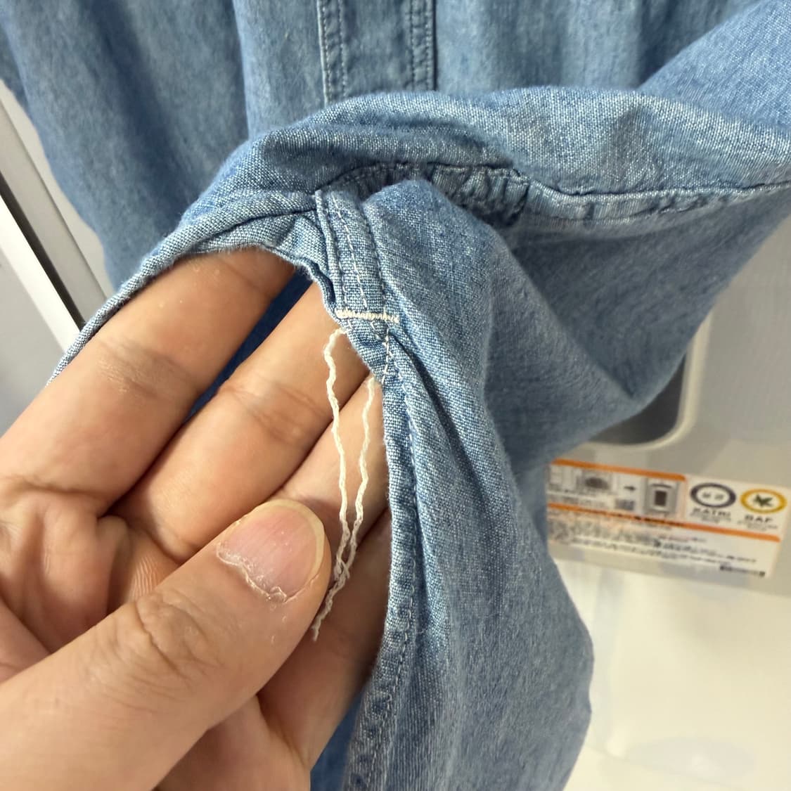 오어슬로우 빈티지핏 샴브레이 반팔셔츠 판매 상품이미지5