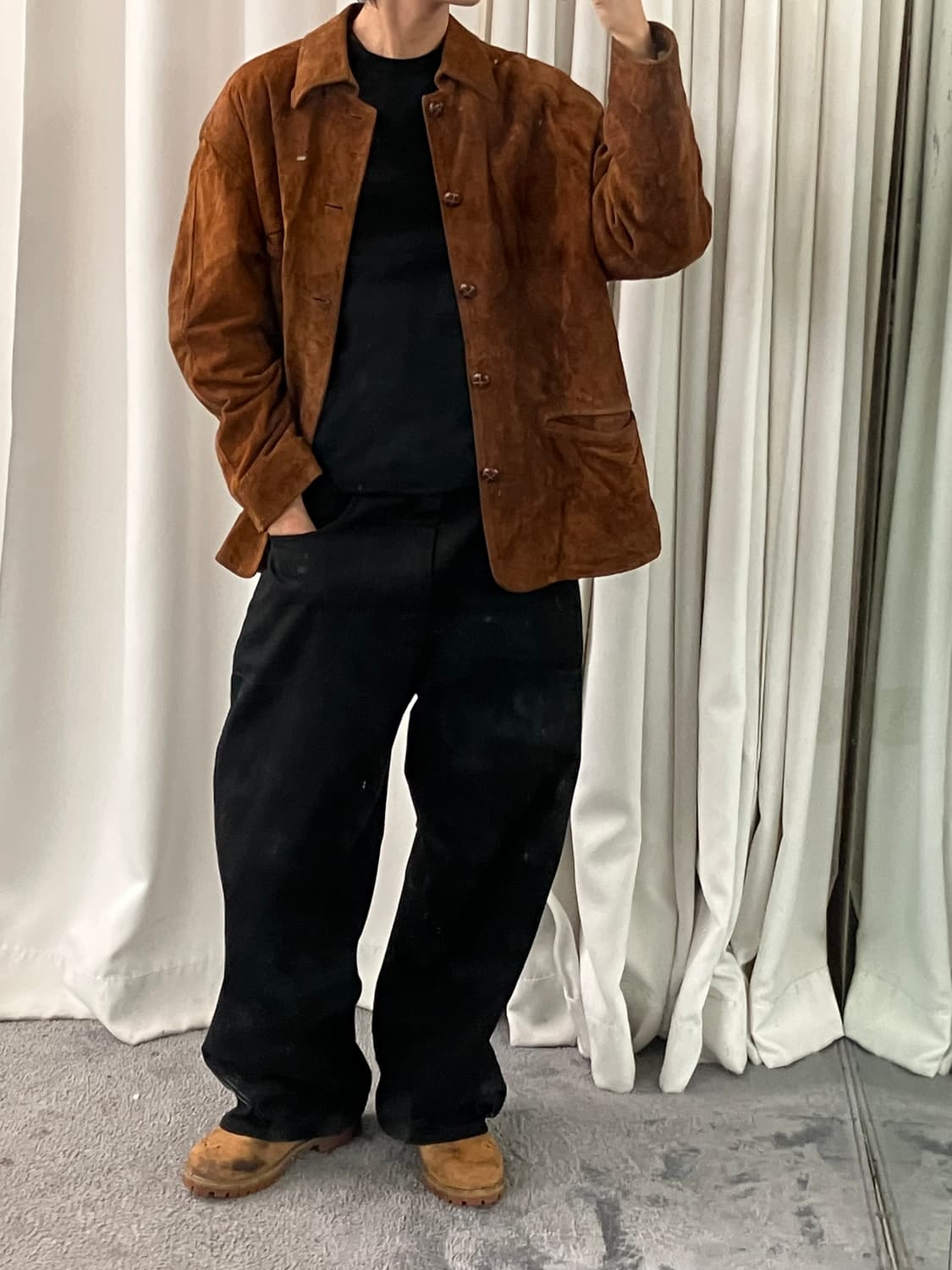 VTG 빈티지 브라운 디어 스킨 스웨이드 자켓 M 상품이미지7