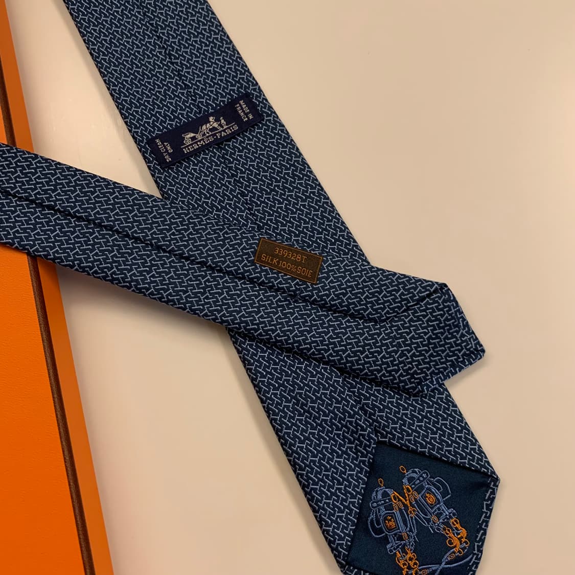 (새상품) 에르메스 명품넥타이 정품 H로고 풀박스 상품이미지8