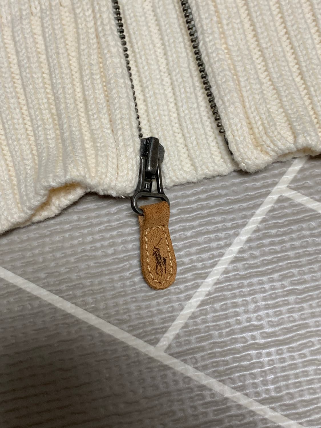 폴로 빅포니 니트집업 아이보리 상품이미지5