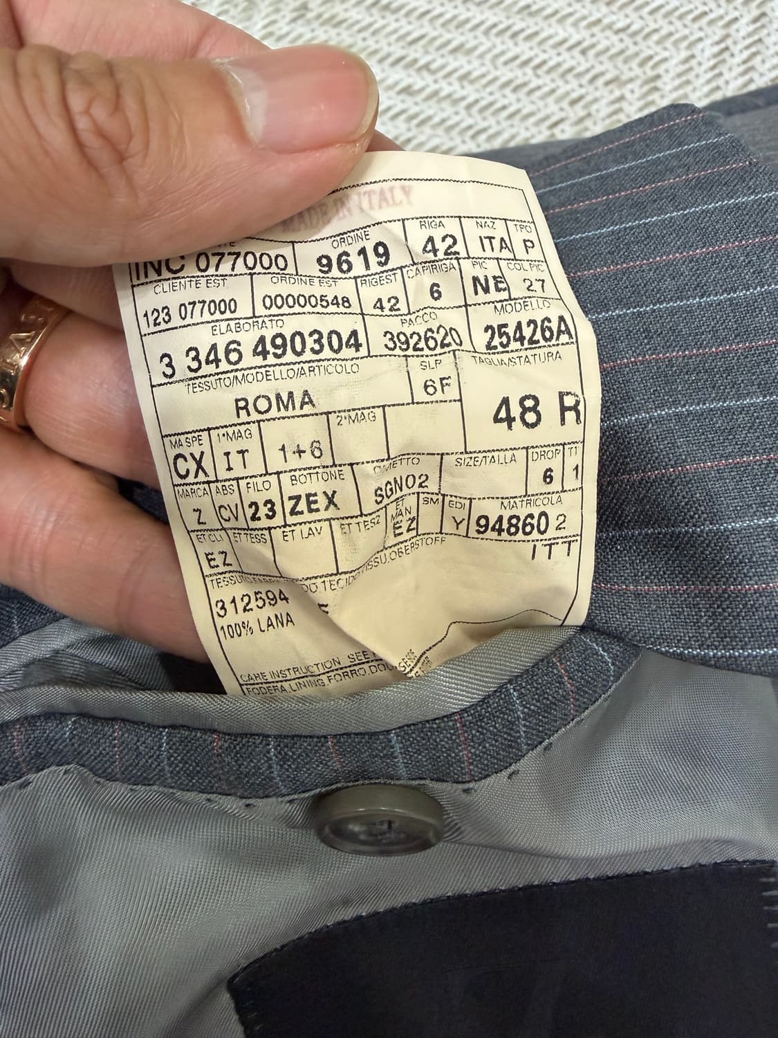 정품) 에르메네질도 제냐 남성 자켓 48R 상품이미지6
