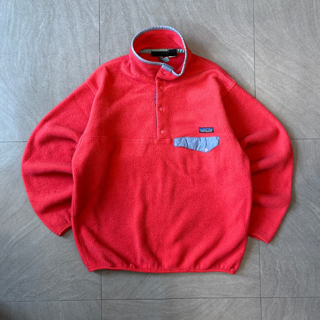90s 90년대 자메이카 생산 파타고니아 신칠라 핑크 스냅티  상품이미지1