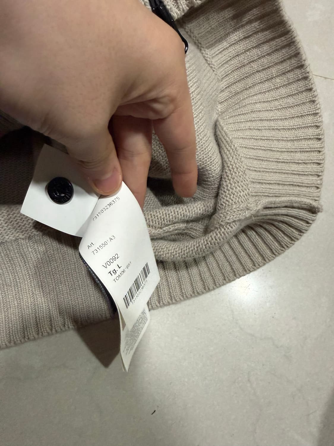 [당일출고,L사이즈] 스톤아일랜드 램스울 니트 후드집업 상품이미지7