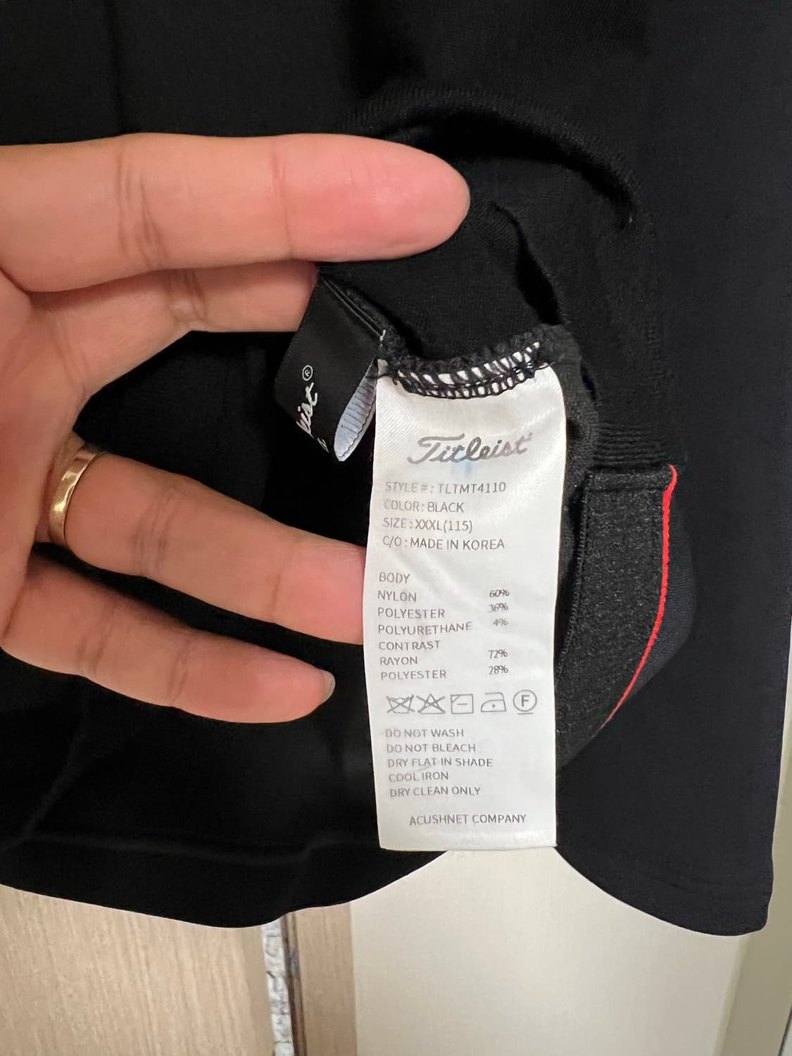 신품급,블랙) 타이틀리스트 투어핏 하이브리드 니트 카라티 골프웨어 상품이미지2