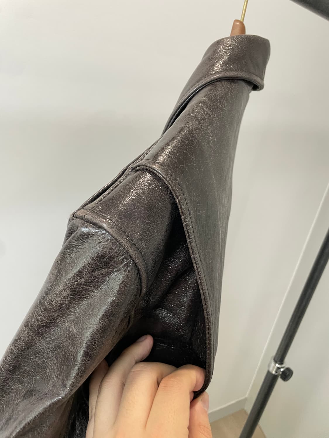 (107~) Halei Leather 소가죽 패치 플라이트 자켓 상품이미지3