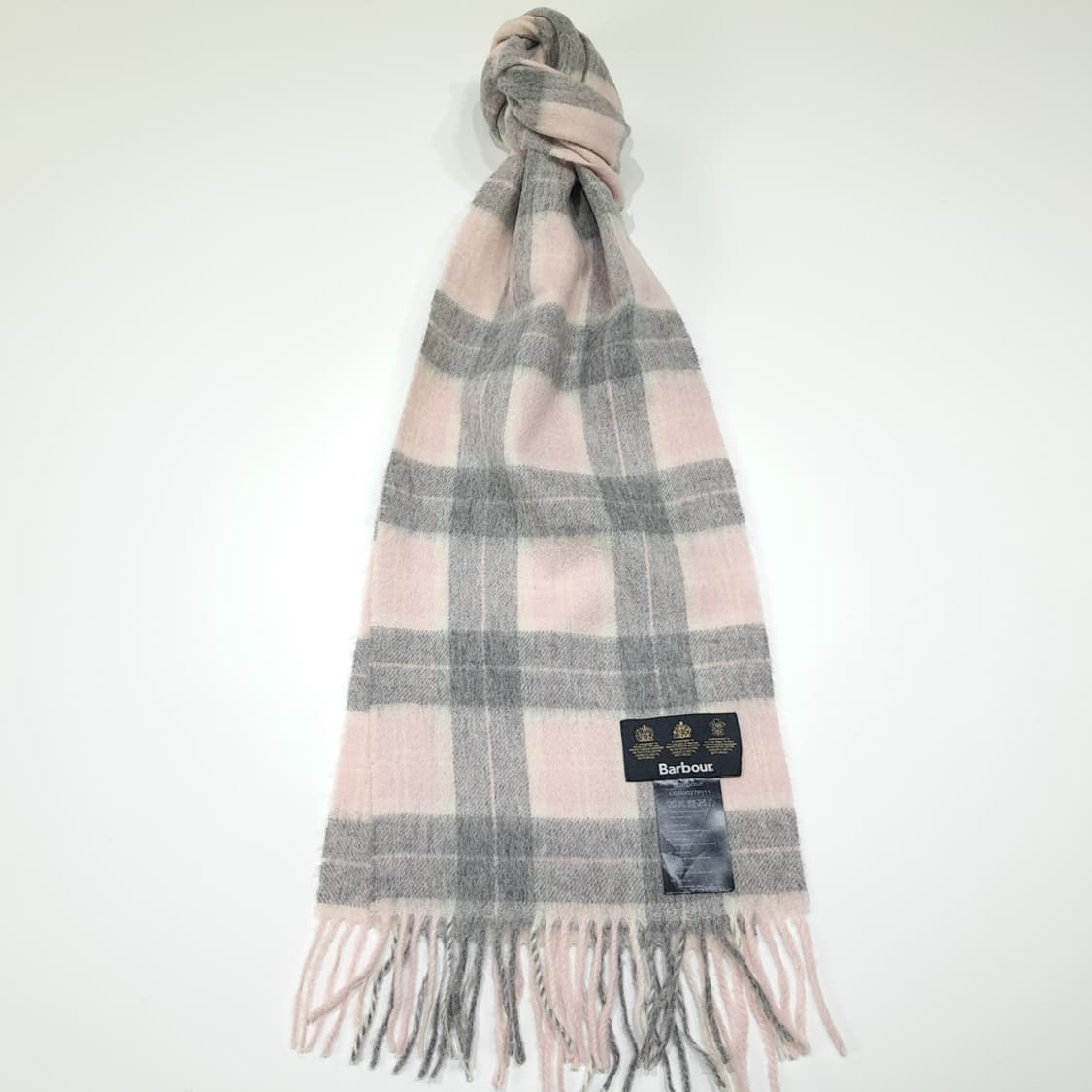 MX592 바버 00s 램스울 윈도우페인체크 핑크그레이 머플러목도리 상품이미지1