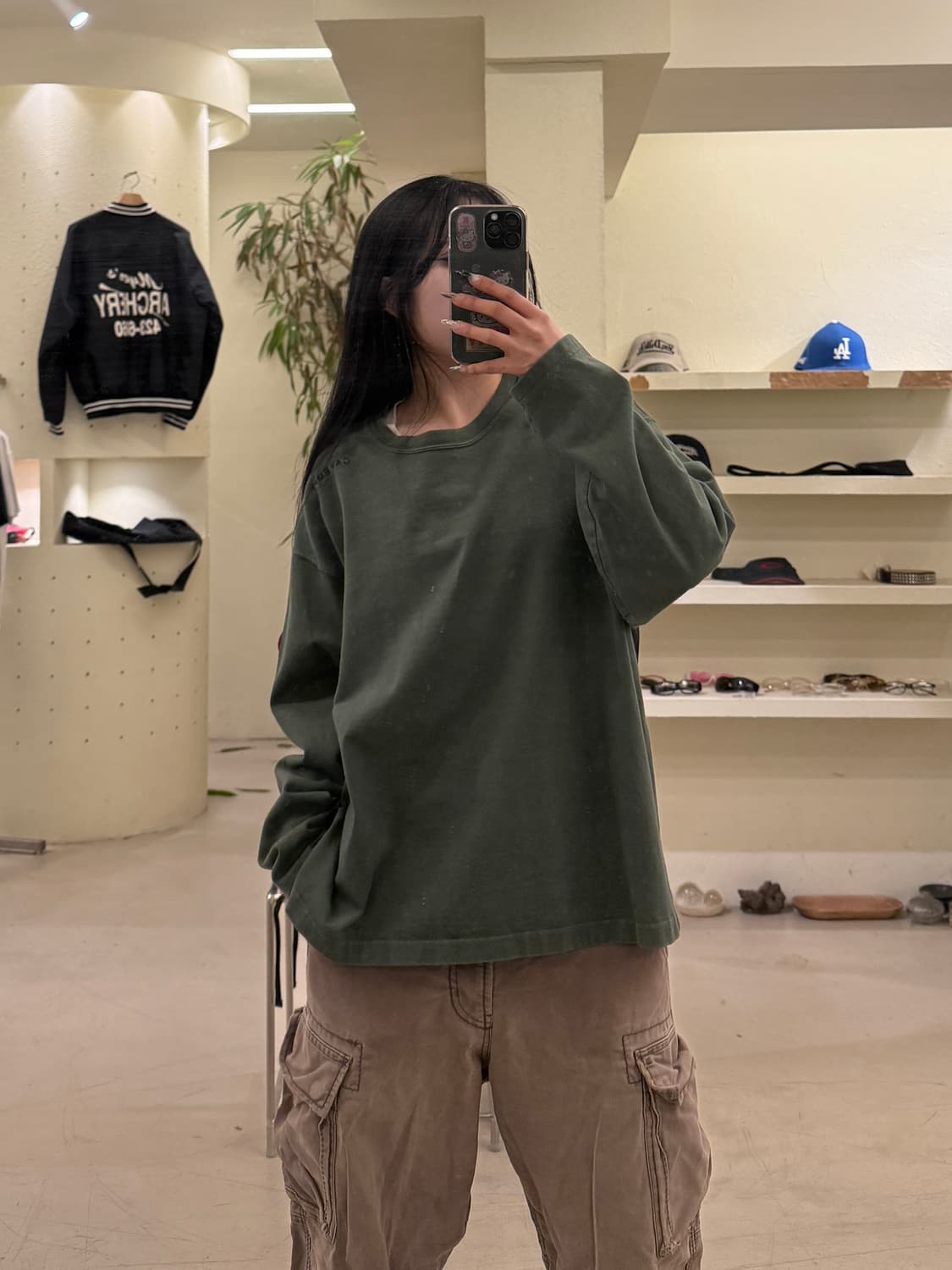 캐브엠트 패치워크 롱슬리브 티셔츠  상품이미지1