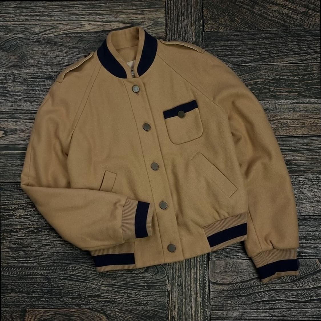 씨 바이 클로에 빈티지 울 모직 블루종 베이지 P01144 상품이미지1