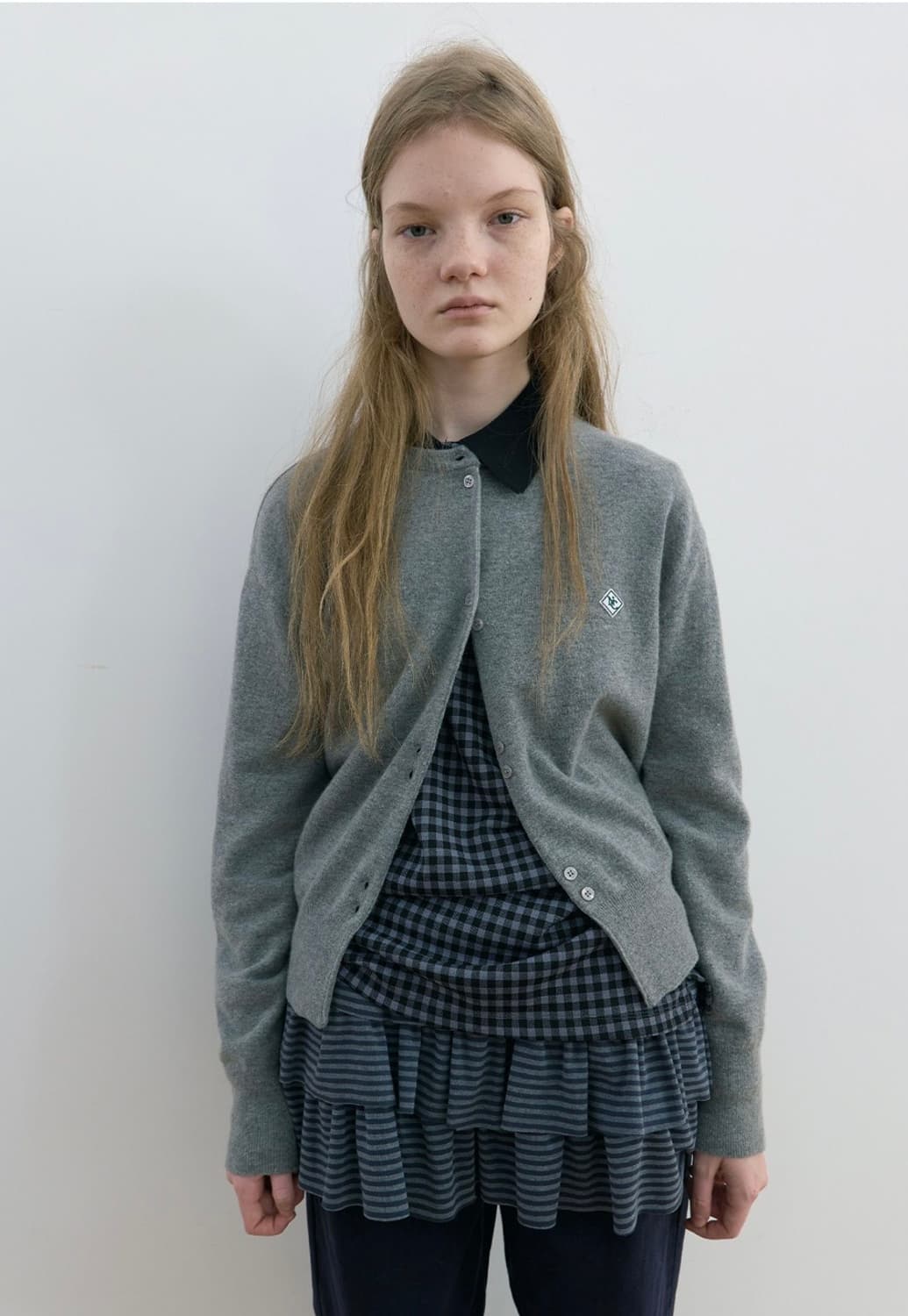 노콘텐츠 캐시미어 울 버튼 가디건 그레이 상품이미지2