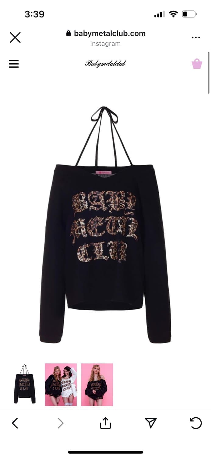 베메클 베이비메탈클럽 레오파드 스트링 티 (블랙) 상품이미지1