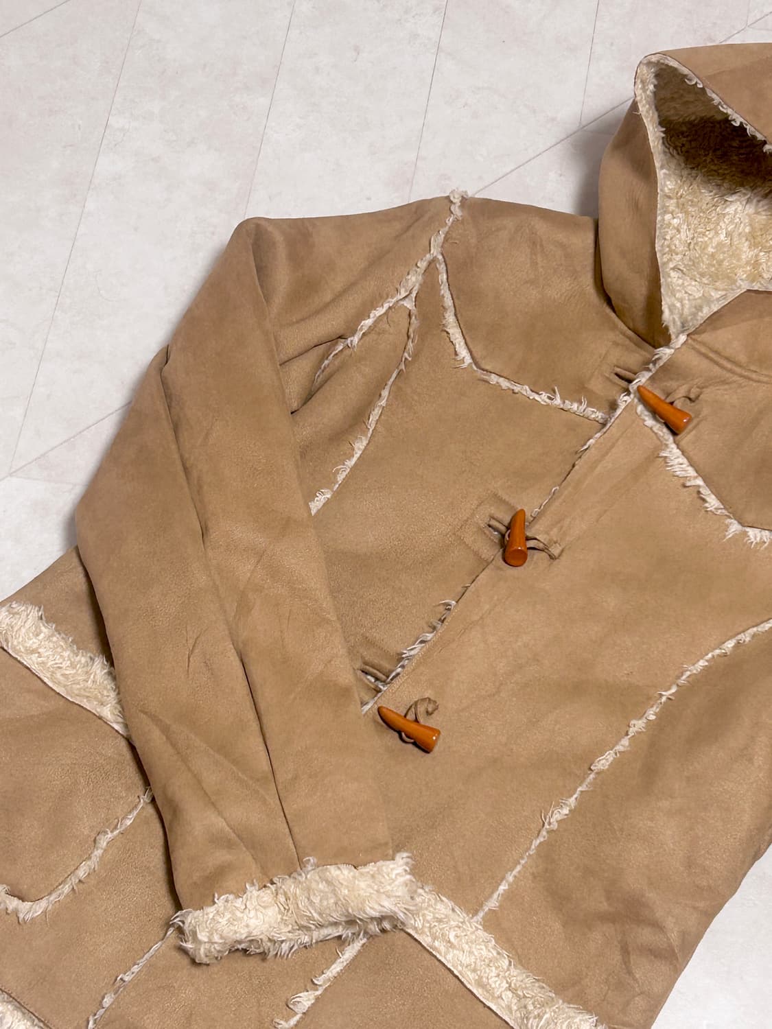 빈티지 모리걸 라떼 갸루 떡볶이 코트 상품이미지1