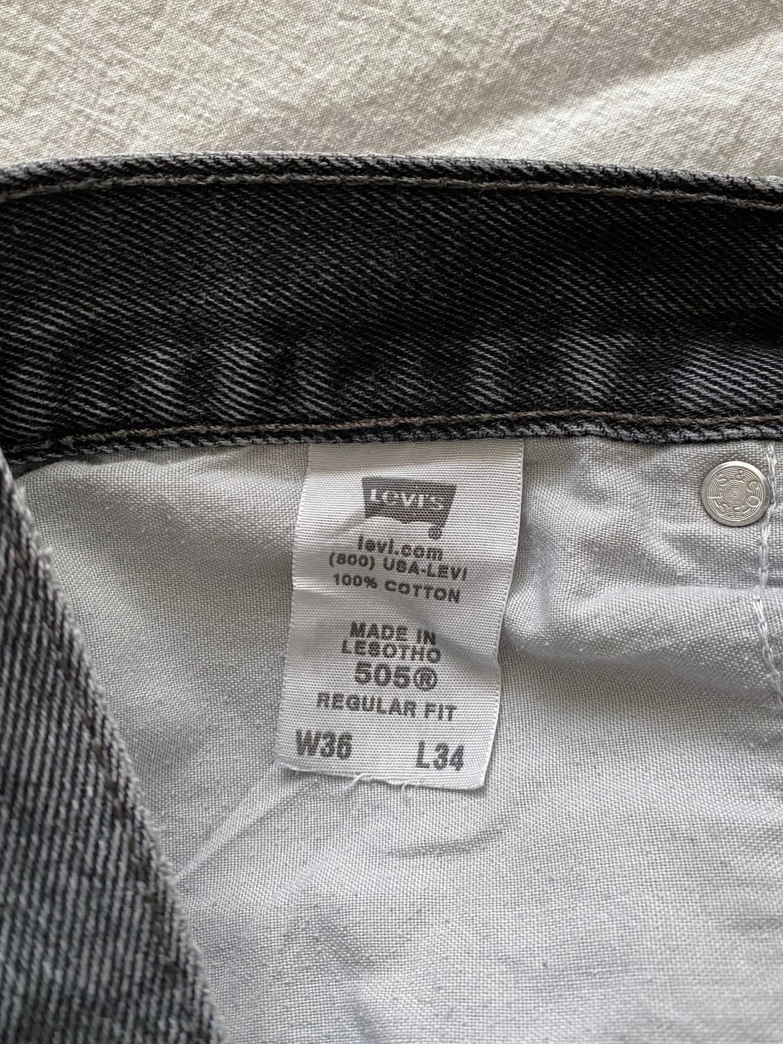 리바이스 505 페인팅 블랙 데님 팬츠 상품이미지9