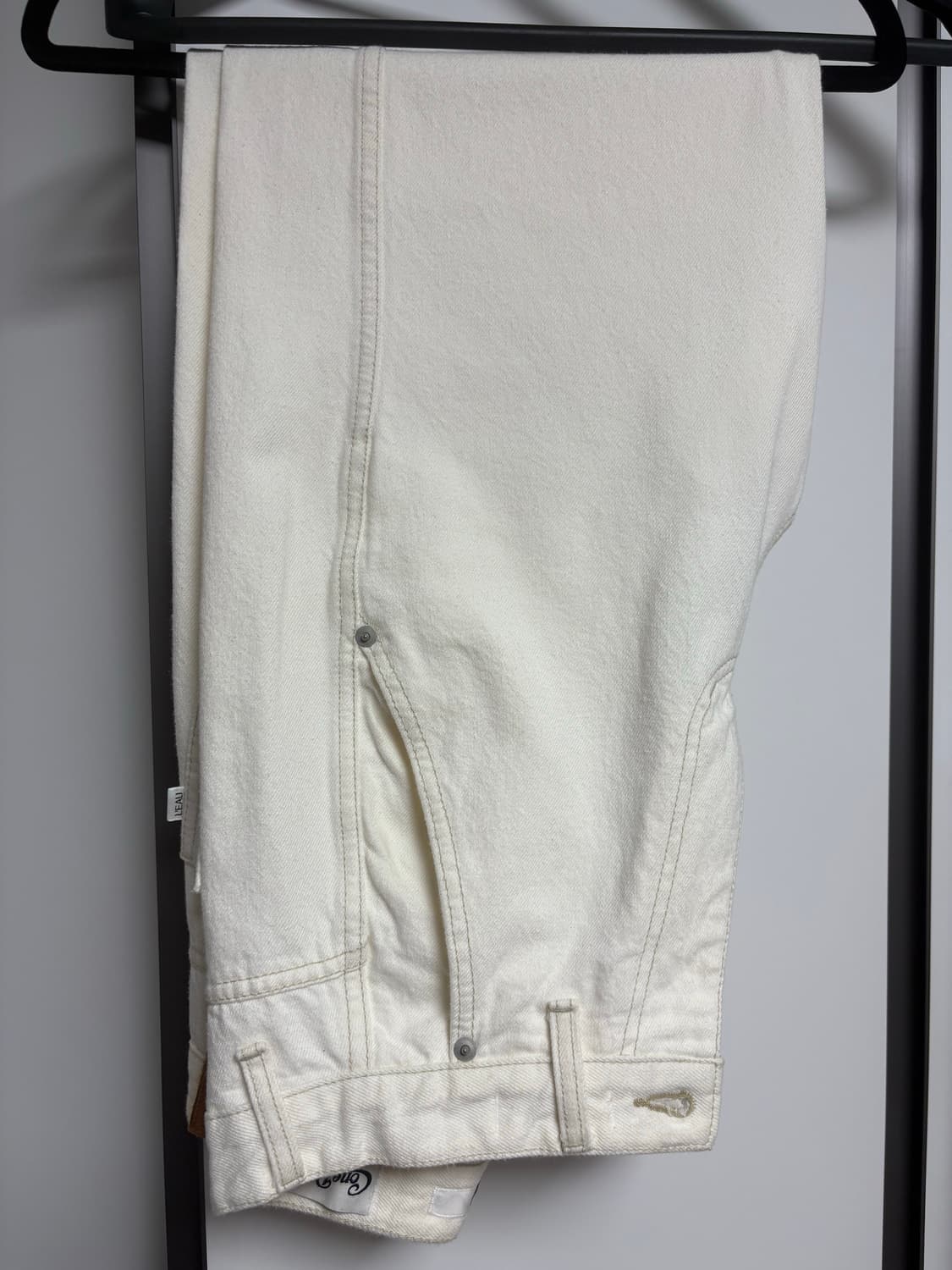 로우 화이트 와이드 데님 팬츠 m 상품이미지5