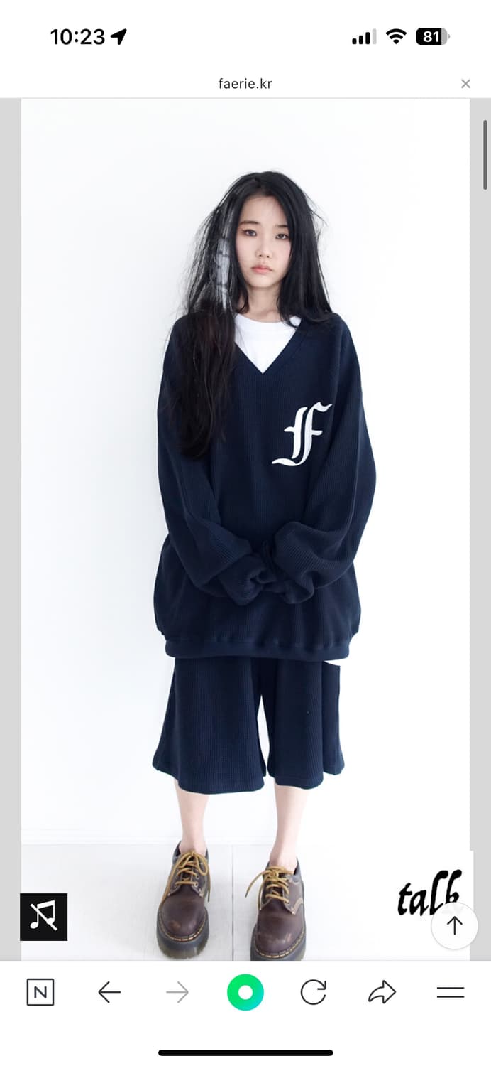 샵페어리 와플 박시 맨투맨  상품이미지1