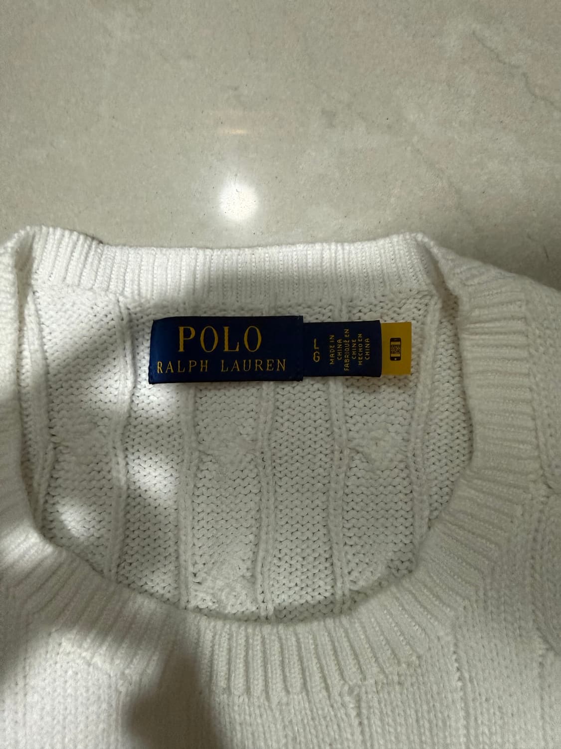 [당일출고,L사이즈] 새상품급 폴로 케이블 반팔 니트 상품이미지3