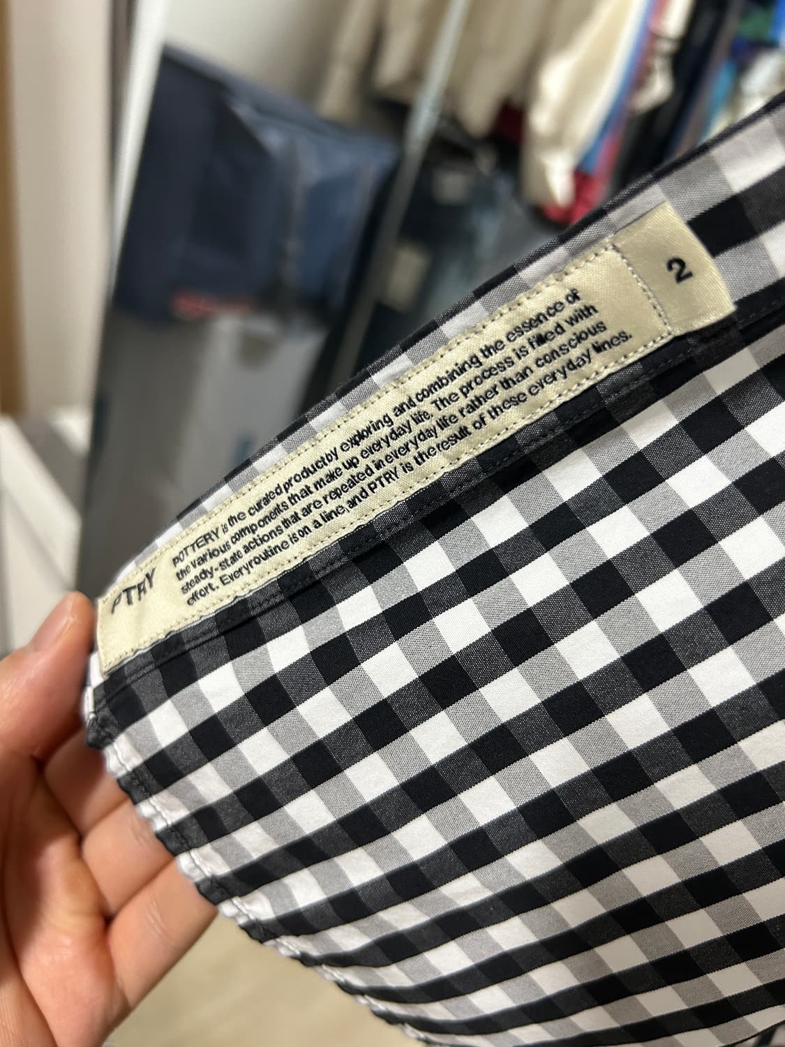 포터리 깅엄체크 블랙 2 size 상품이미지2