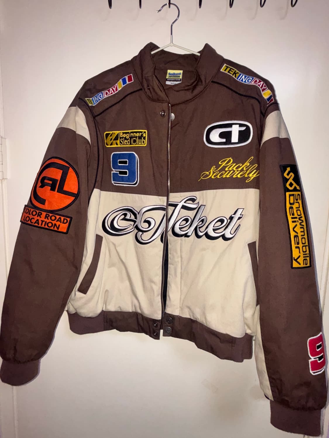 테켓 punching racing jacket brown 상품이미지2