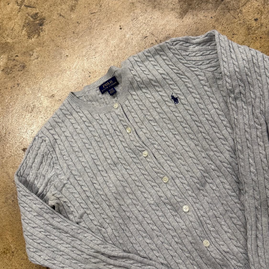 폴로 랄프로렌 그레이 꽈배기 니트 가디건 상품이미지1
