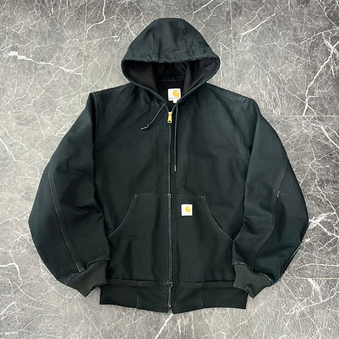 칼하트 J131 BLK 덕 액티브 후드 워크 자켓 블랙 상품이미지1