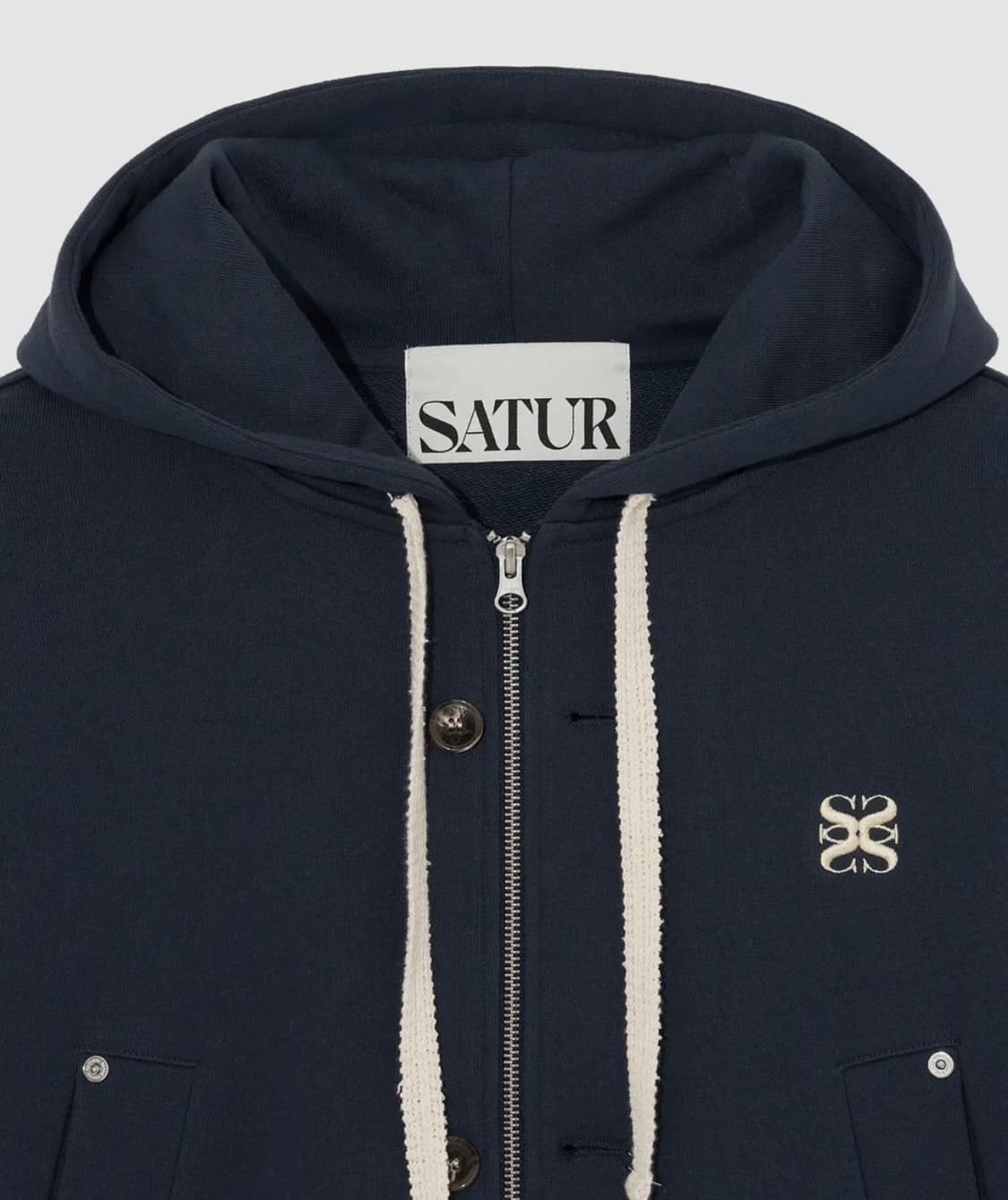 세터 후드집업 네이비 M 상품이미지4