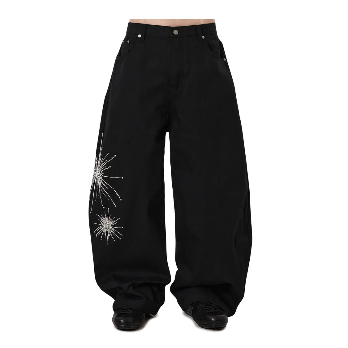 TWILIGHT BEAD WIDE VOLUME PANTS - BLACK 상품이미지2