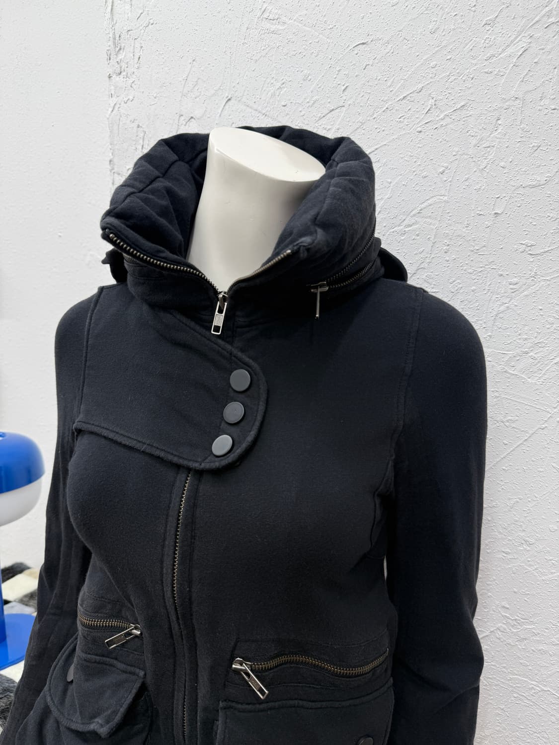 빈티지 Spiral Girl 버튼 하이넥 카라 슬림 집업 상품이미지3