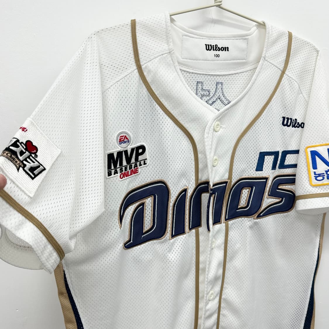 윌슨 NC다이노스 홈 어센틱 나성범 마킹 유니폼 100 상품이미지4