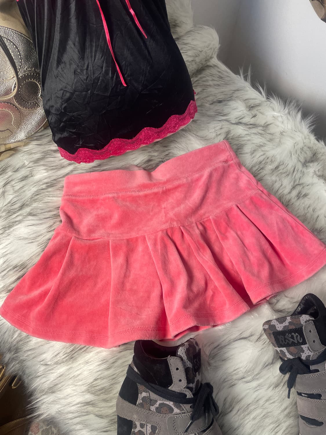 PINK 테리 소재 미니스커트 핑크 상품이미지3