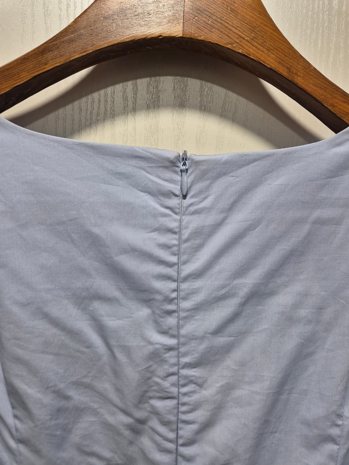 (세일)(새상품)아웃쉘 퍼프소매 캉캉 롱 원피스 하늘색 상품이미지6