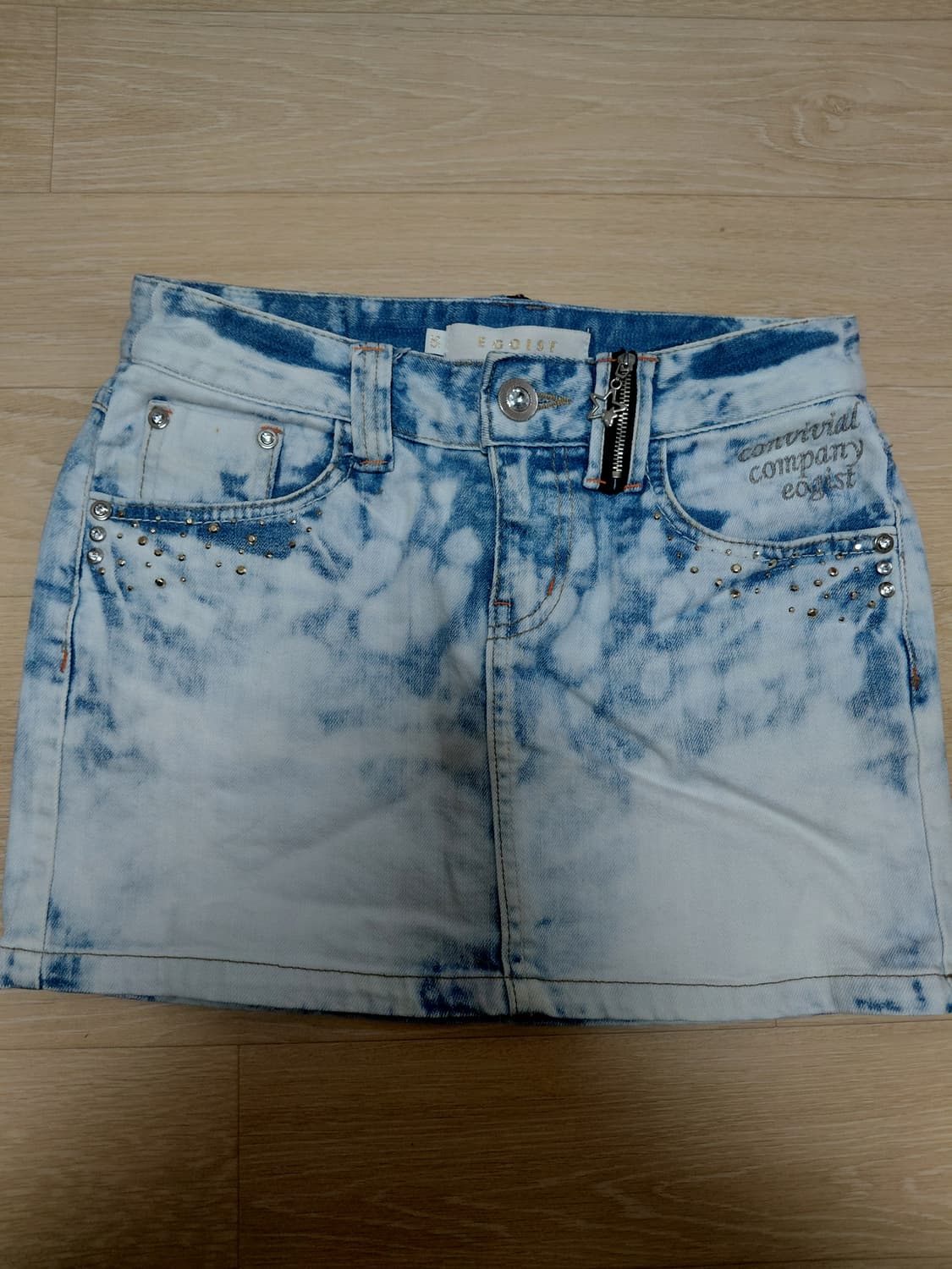 에고이스트 대대장 Y2K 나비자수 데님스커트 상품이미지6