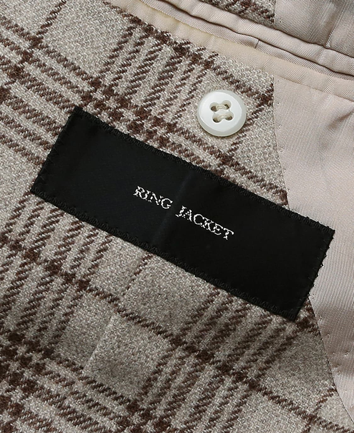링자켓 [Ring Jacket] 베이지 브라운 체크 댄디 클래식 자켓 상품이미지6