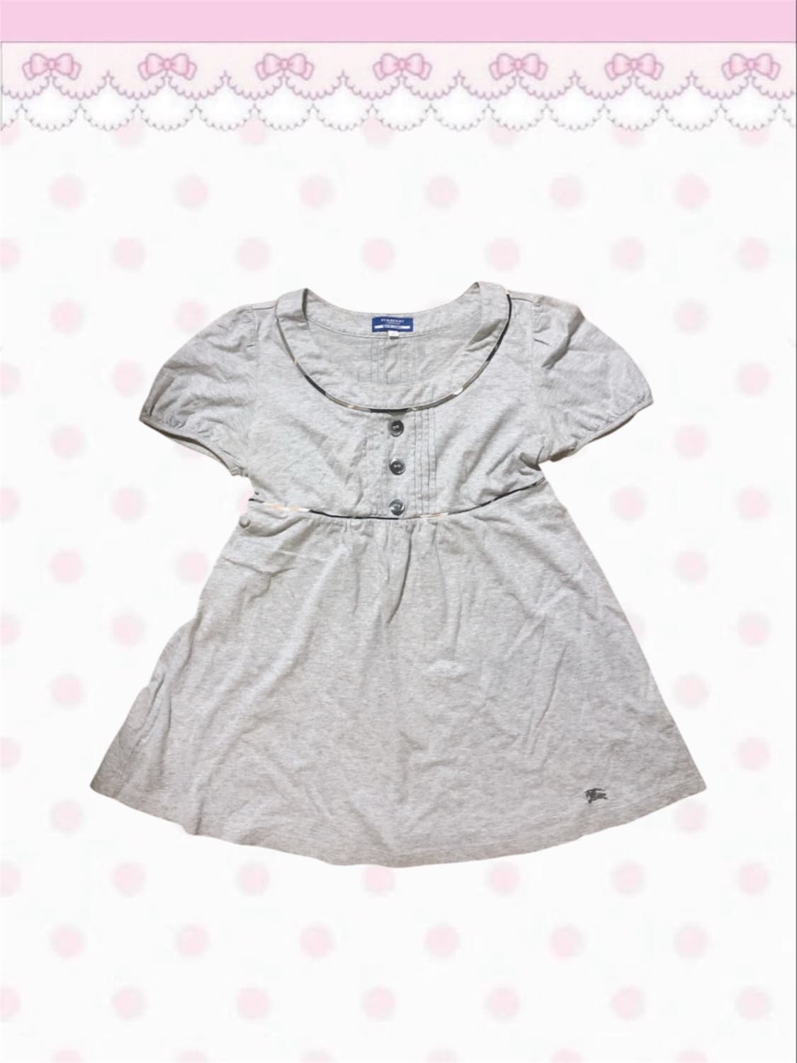 Burberry 블루라벨 그레이 베이비돌 반소매 티셔츠 원피스 히메 오네 상품이미지1