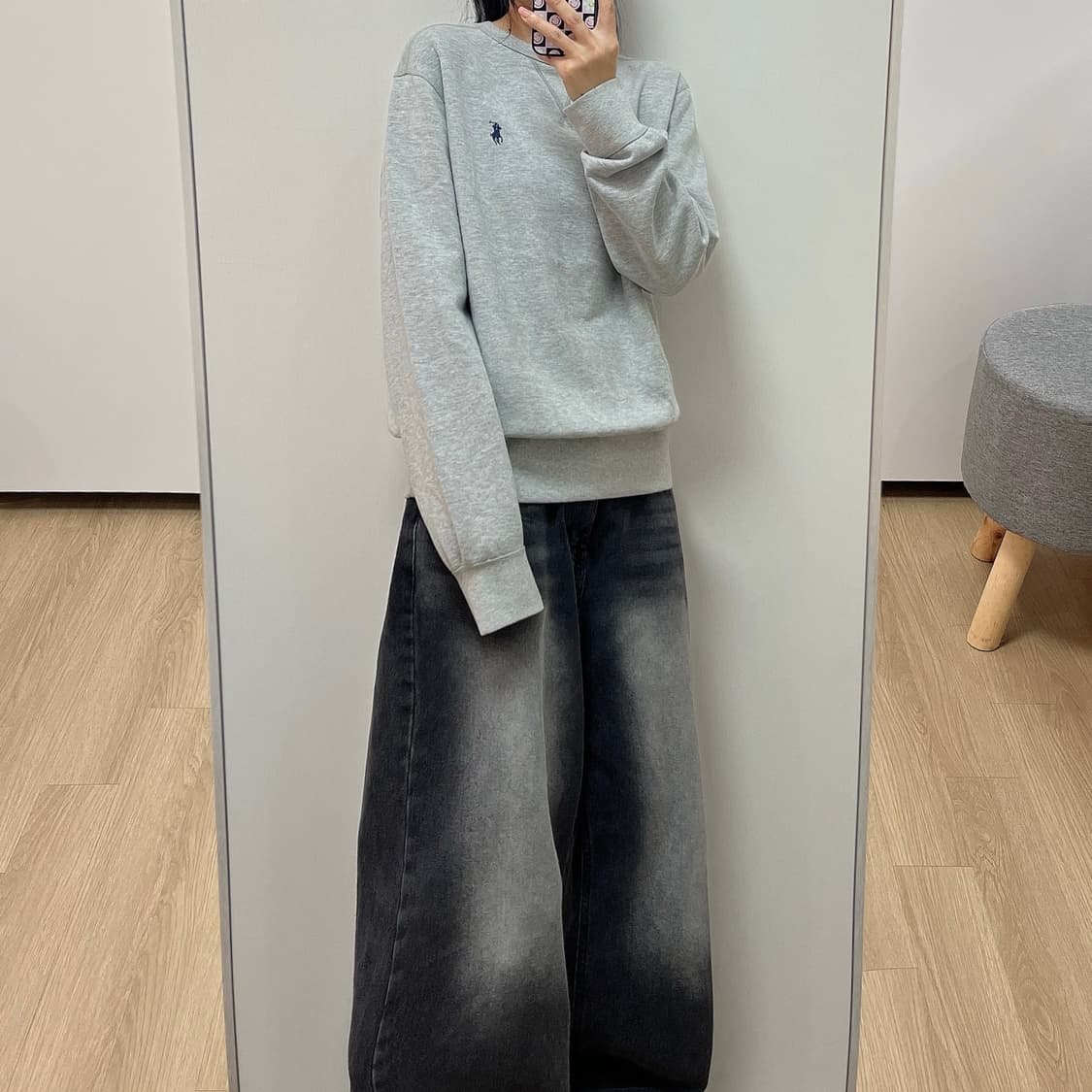 폴로 랄프로렌 신형 네이비 포니 그레이 맨투맨 상품이미지1