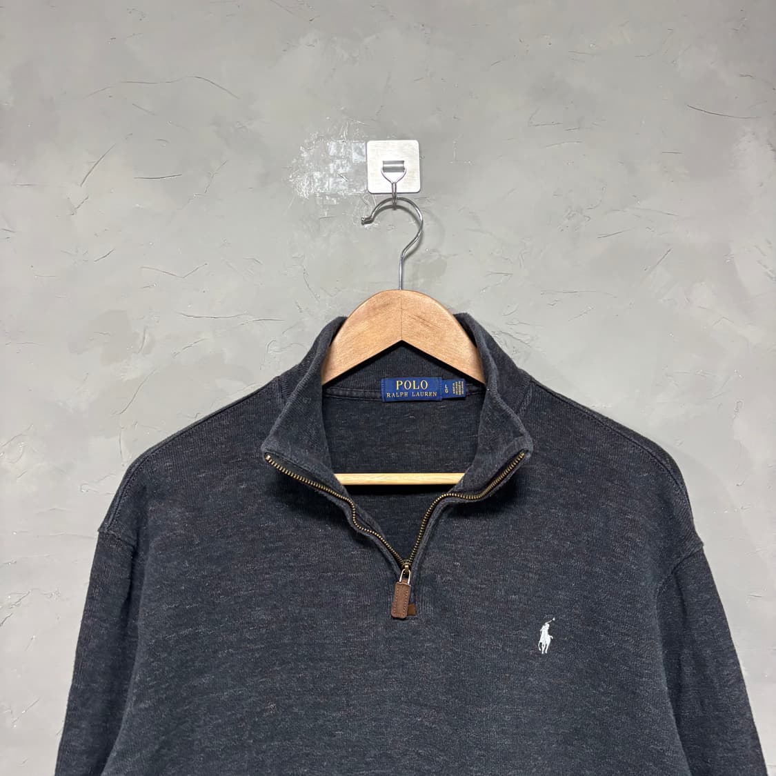 폴로 랄프로렌 니트 반집업 차콜 블랙 상품이미지2