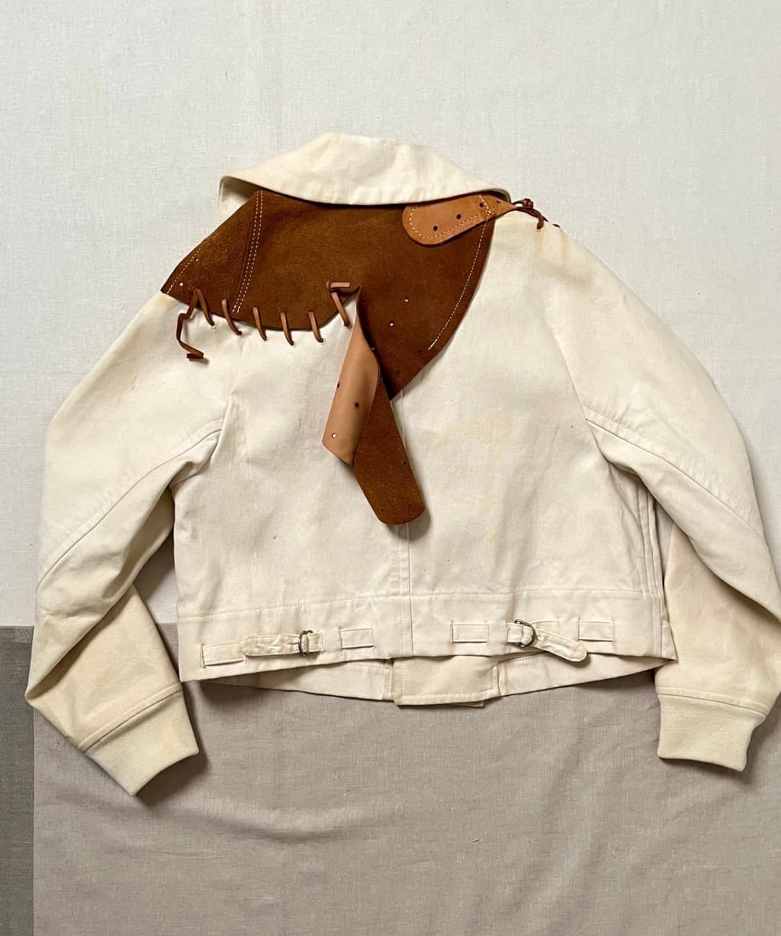 (M)꼼데가르송 05ss 레더 레이스업 봄버 웨스턴 자켓 상품이미지2