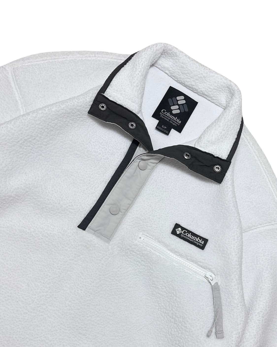 컬럼비아 흰색 반집업 플리스 상품이미지3