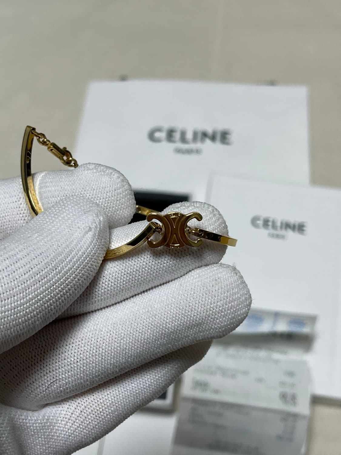 풀구성) 셀린느 트리옹프 아티큘레이티드 금장 팔찌 [os] 상품이미지3