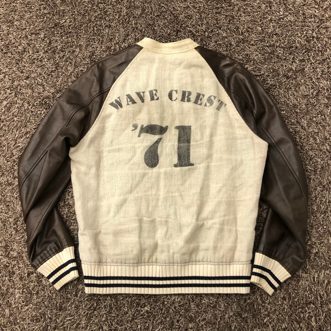 티아이포맨 레더암 양가죽 배색 블루종 자켓 상품이미지5