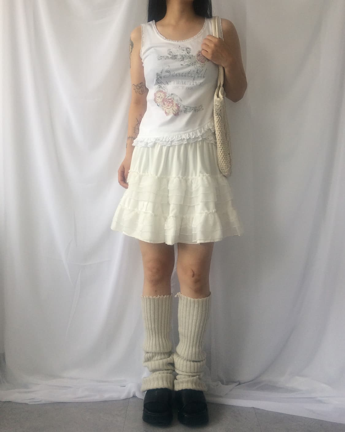 Printing point frill sleeveless 상품이미지7