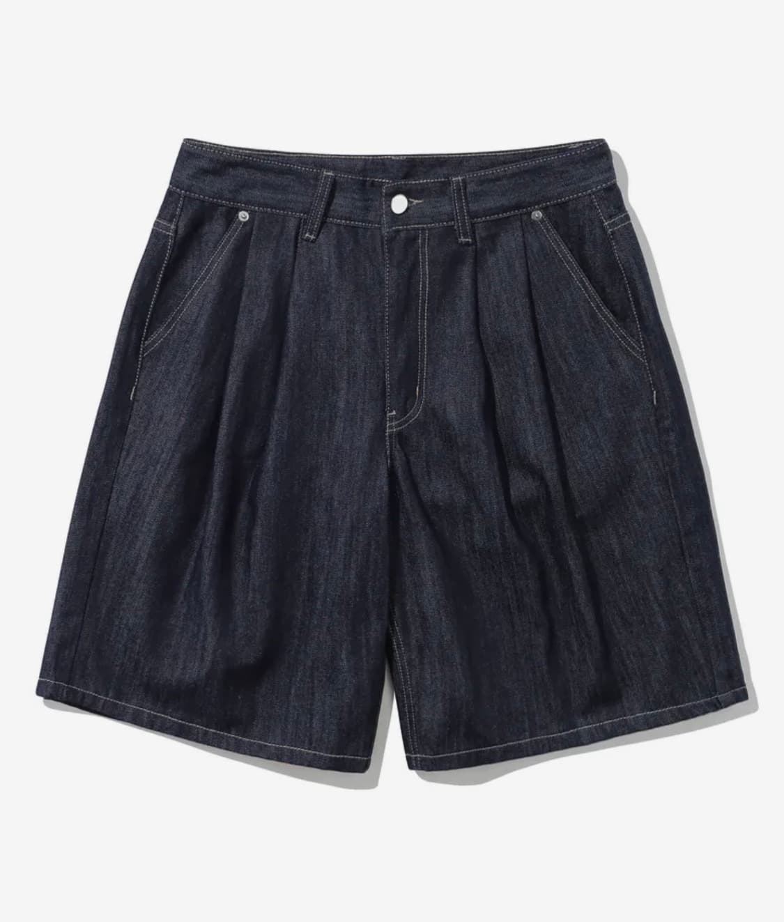 트릴리온 슬럽 투턱 버뮤다 인디고 데님 쇼츠 상품이미지2