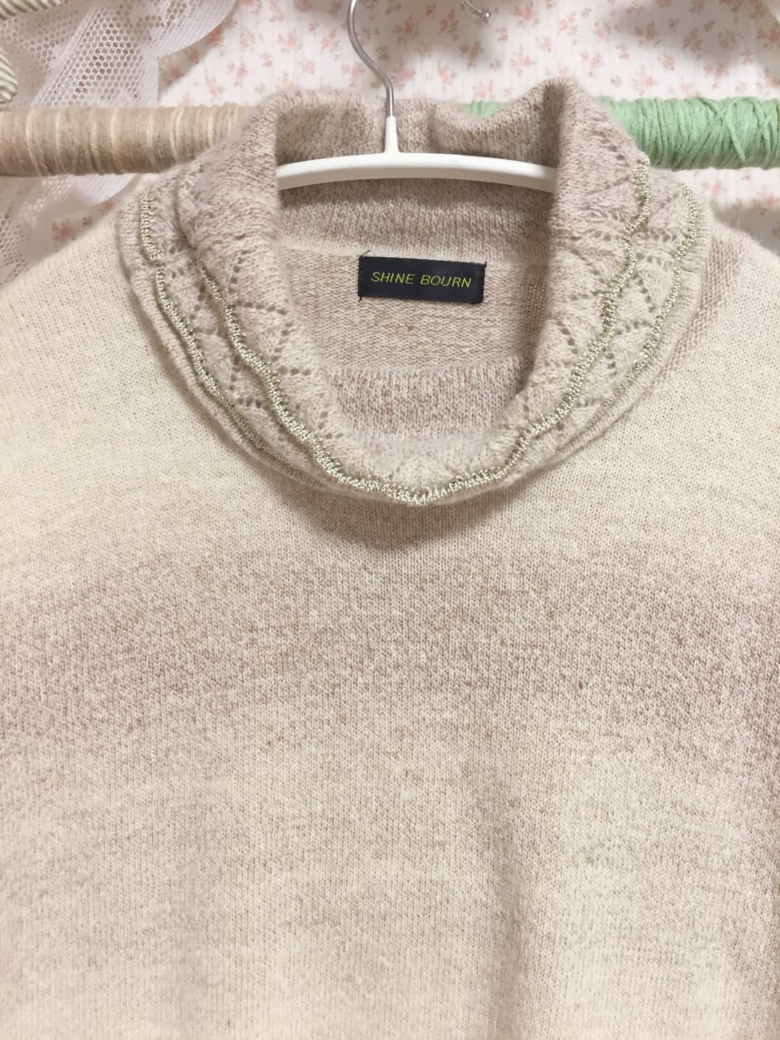 빈티지 목폴라 비즈 니트 상품이미지4