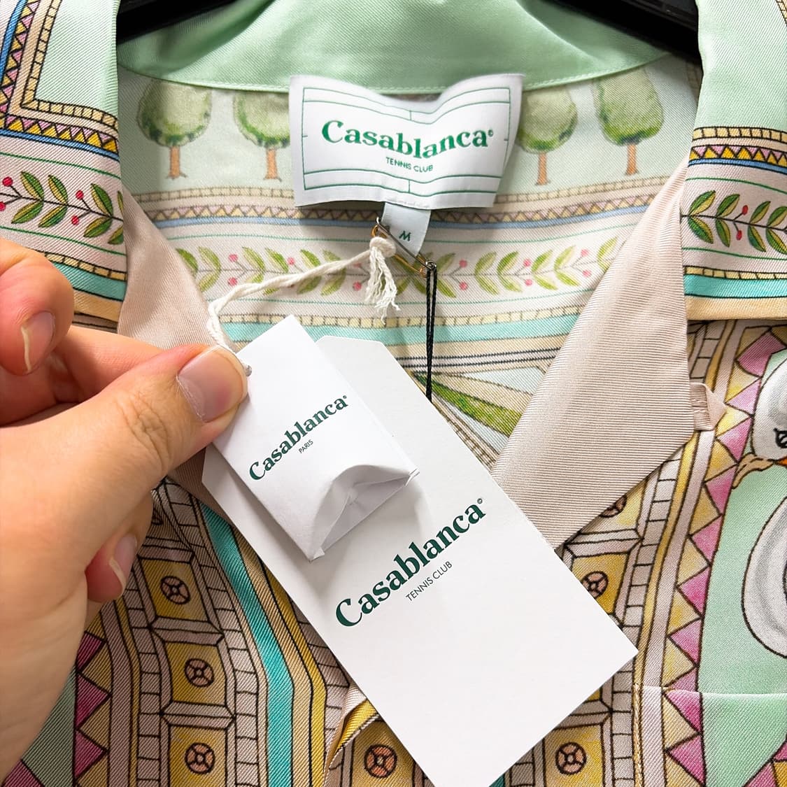 (정품/새상품) 카사블랑카 남성 멀티컬러 실크 트윌 셔츠 상품이미지4