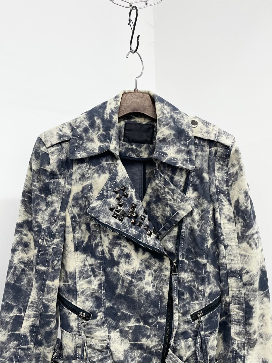 락시크 워싱 스터드 디테일 라이더자켓 상품이미지6